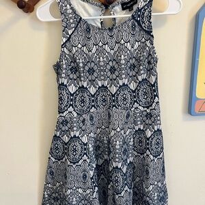 My Michelle Navy and White Lace Pattern Dress